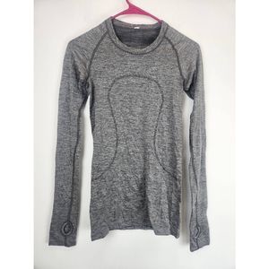 Lululemon Swiftly Tech Long Sleeve T Shirt Gray Shimmer Size 4